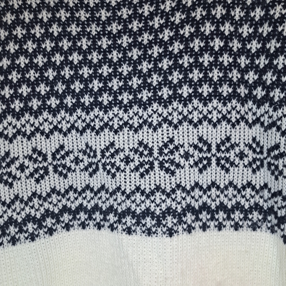 Vintage Ski Sweater Kingsport Navy and White Crewneck Sweater Womens XL #200 - Picture 3 of 8
